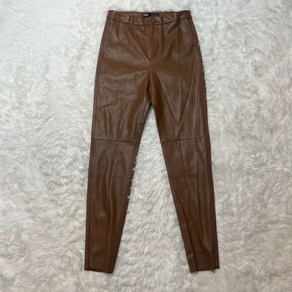 Zara Men's Brown Leather Pants